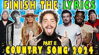 Finish The Lyrics Country Edition 2024 PART 2 | Country Music Quiz  | Lyrics Challenge 