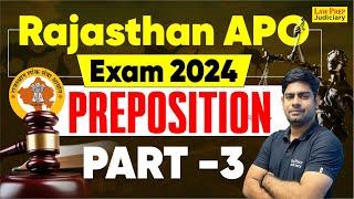 Rajasthan APO Exam 2024 | Preposition (Part 3) | English for Rajasthan APO Exam 2024