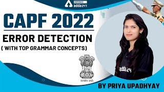 CAPF Assistant Commandant Preparation | Error Detection| CAPF AC 2022 English Grammar