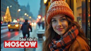 SNOWY Moscow Bike Adventure Through Winter Wonderland!