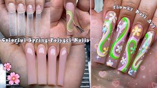 SPRING POLYGEL NAILS HOW TO SPRING NAILS & FLOWER NAIL ART DESIGN | Nail Tutorial