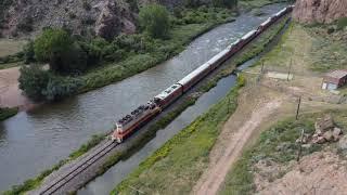 Escalante & Western SD40 in action #603 hauling RGRR consists (Drone footage)