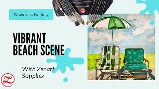 Creating a Vibrant Beach Scene in Watercolor | Zenart Supplies Tutorial