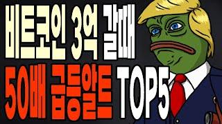 비트코인 3억갈때 50배 급등할 알트코인 top5