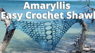 Amaryllis Easy Crochet Shawl Free Pattern by Kristin Omdahl Beginner Quick with Bulky Weight Yarn