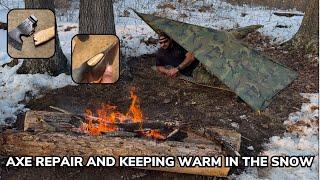 Solo Overnight Repairing an Axe and How to Keep Warm in the Snow