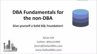 DBA Fundamentals Day long training - promo!