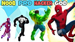 NOOB vs PRO vs HACKER vs GOD in Super Hero: Run Hit