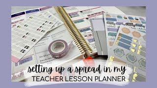 SET UP A TEACHER PLANNER SPREAD WITH ME! | ft. ec teacher lesson planner | tattooed teacher plans