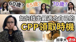 60歲開始領取CPP是一個好選擇嗎？｜如何找出自己最合適的CPP領取時機｜60、65、70歲哪個時機提取最好?｜加拿大養老福利 | CPP延遲領取 | 最大化退休收入 | 加拿大退休｜加拿大CPP