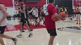 Louisville head coach Pat Kelsey directs team in practice on July 26, 2024, ahead of Bahamas trip