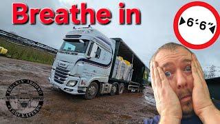 303 HGV Driver goes through a width restriction