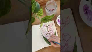 Lily of the valley flower painting #artshorts #gouache #sketchbookart