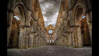 The Abbey of San Galgano and the Sword in the Stone - WALKING TOUR 4k with description in subtitles