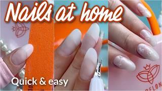 PRO Gel Manicure AT HOME UNDER $20 - quick nail routine, easy tutorial *Amazon finds*