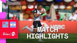 Fiji finesse through to the final | Fiji v Argentina | HSBC SVNS Dubai 2024 | Men's Match Highlights