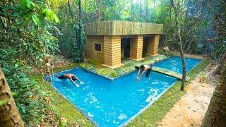 Build Modern Bamboo Villa Surrounding by Swimming Pool Bamboo Bridge [Full Video]