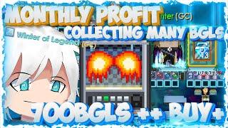 Monthly Profit Collecting BGLS From 700BGLS + BUY+ (OMG I AM RICH) | Growtopia Indonesia