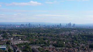 Manchester Skyline Stock Drone Footage - Super Wide-Angle - All City