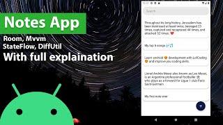 Make Android notes app | Room, Mvvm, Flows, DiffUtil