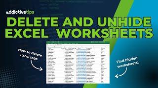 How to Delete Excel Worksheets and Unhide Tabs | Multiple Methods for 2023