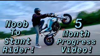 Honda Grom 5 Month Wheelie Progress Video!