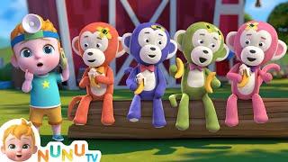 Five Little Monkeys + More Nursery Rhymes & Kids Songs | NuNu Tv