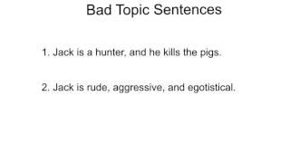 Topic Sentences and Commentary