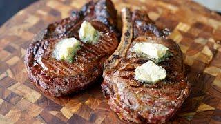 Reversed Seared Ribeyes | With Roasted Garlic Compound Butter #ribeye #butter #grilling