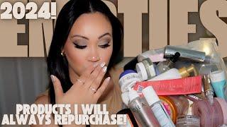 PRODUCT EMPTIES!! ALL THE PRODUCTS I USED UP IN 2024! | AMY GLAM 