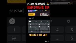 TONDE GAMER UID % REAL UID  || #uid  #freefire #shorts
