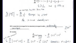 Calculus 2 - 11.6 Absolute Convergence, Ratio and Root Tests (Part 1 of 2)