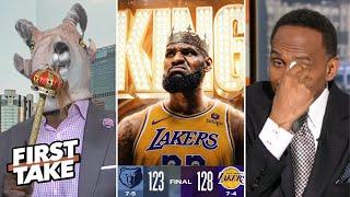 FIRST TAKE | "KING continues to dominate GOAT" - Shannon on LeBron's triple-double; Lakers beat MEM