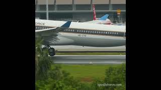 Royal Thai Air Force Airbus A340 landing in Phuket Airport, Thailand.