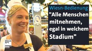 14 Maß Bier auf einmal: Einblick in den Arbeitstag von Wiesn-Bedienung Carina | Abendschau | BR24