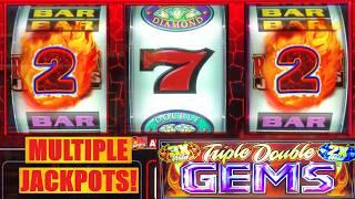 MULTIPLE JACKPOTS! HUGE Wins on NEW RED HOT JACKPOTS + Triple Double Gems slot play!