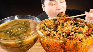 매콤하면서 땡기는 맛의 비빔밥과 시래기된장찌개 먹방~!! 리얼사운드 ASMR social eating Mukbang(Eating Show)