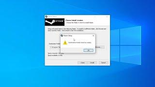 Fix Steam Setup - Destination Folder Must Be Empty | Steam Error