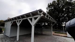 Carport hobak Holz Bau Kehrer, Doppelcarport mit Geräteraum