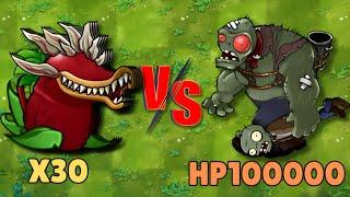 PVZ Fusion Challenge! - 30 Fusion Plants Vs Lord Gargantuar Zombie 100000HP + Extra, Who Will Win ?