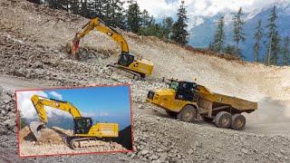 SCAVI per NUOVA PISTA da SCI con CATERPILLAR 340 + DUMPER CATERPILLAR 730