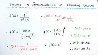 Lecture 4- Questions on Types of Singularities | How to find Pole, Removable & Essential Singularity