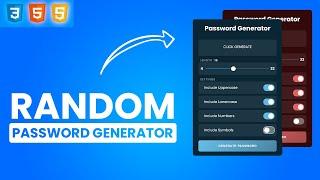 Random Password Generator | JAVASCRIPT | Zia Codes