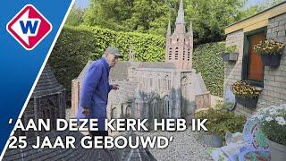 Chris bouwt metershoge replica's van kerken in zijn achtertuin