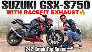 242 Kmph Top Speed - Suzuki GSX S750 with Racefit Exhaust Pure Sound