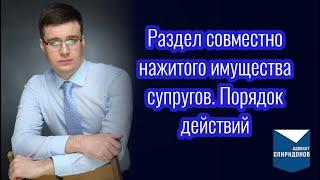 Раздел совместно нажитого имущества супругов. Консультация адвоката по порядку действий.