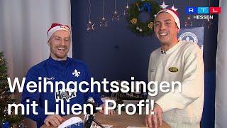 Lilien-Profi gegen RTL Hessen Reporter bei der „Finish the Lyrics Challenge"