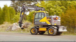 Walkaround movie EWR150E Volvo Wheeled Excavator with short swing radius