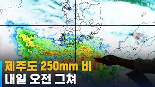 제주도 250mm · 남해안 120mm 비…내일 오전 그쳐 / SBS