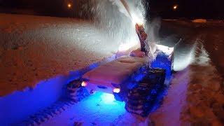 Spyker Workshop - Spyker KAT 2X Night Time Deep Snow Blowing!